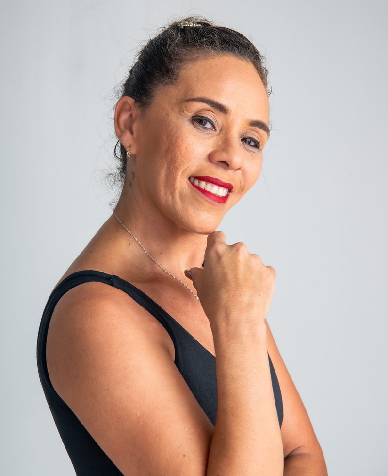 Happy Brunette Woman Posing in Studio &middot; Free Stock Photo