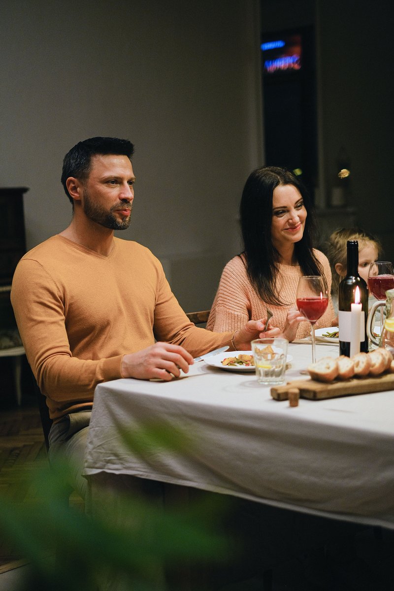 Husband and Wife Eating Dinner &middot; Free Stock Photo