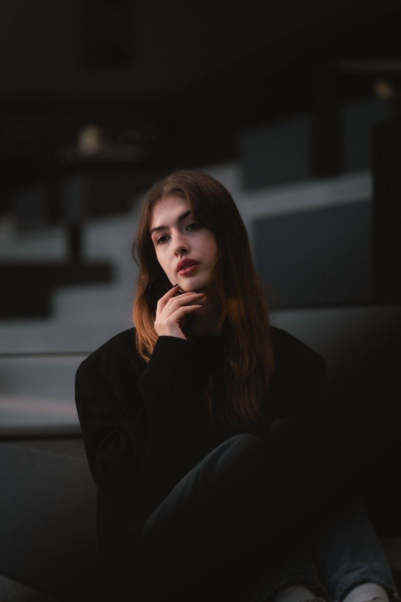 Pensive Woman in Thought at Night &middot; Free Stock Photo