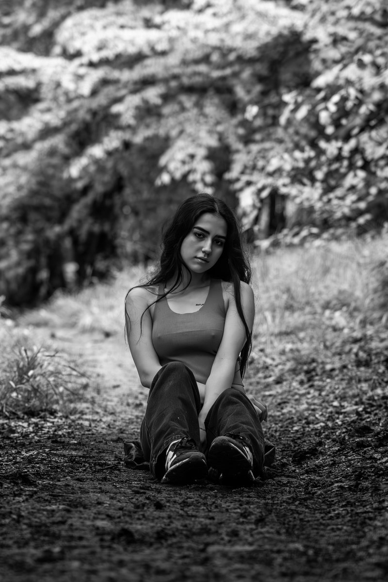 Sad Woman Sitting in the Forest · Free Stock Photo