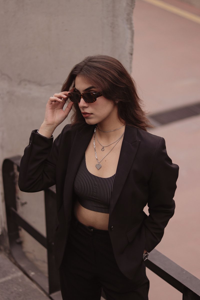 Stylish Woman in Black Blazer Outdoors &middot; Free Stock Photo