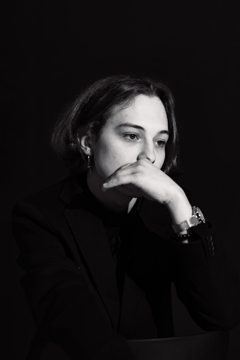 Thinking Woman in Black and White · Free Stock Photo